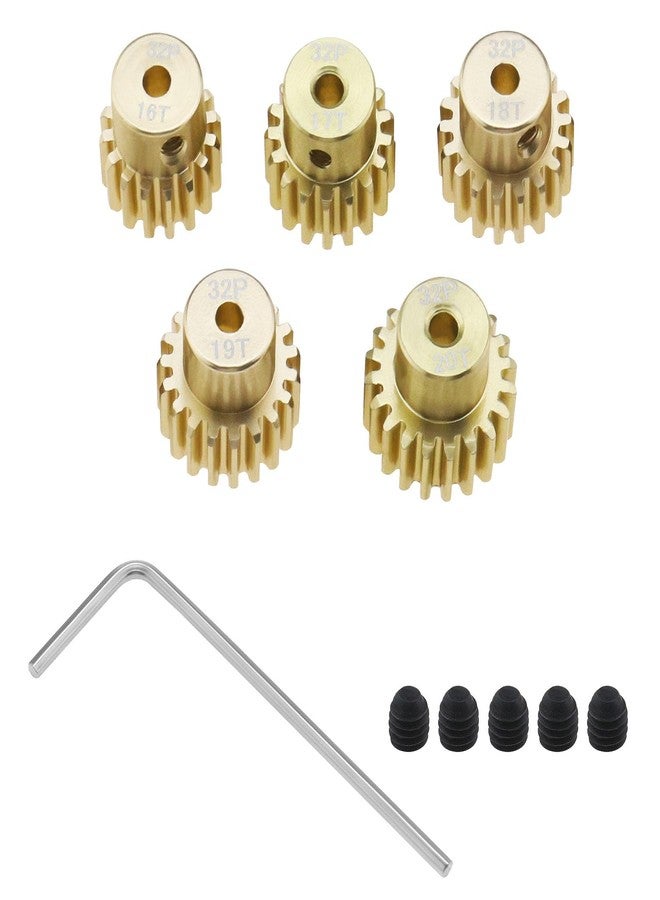 ECSiNG 5PCS 32DP 3.175mm Pinion Motor Gear Set 16T 17T 18T 19T 20T for 1/10 RC Car 3650 540 550 Brushless Motor Shaft Sprocket Replacement Parts - Image 1